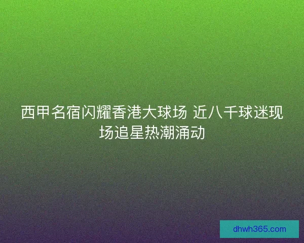 西甲名宿闪耀香港大球场 近八千球迷现场追星热潮涌动